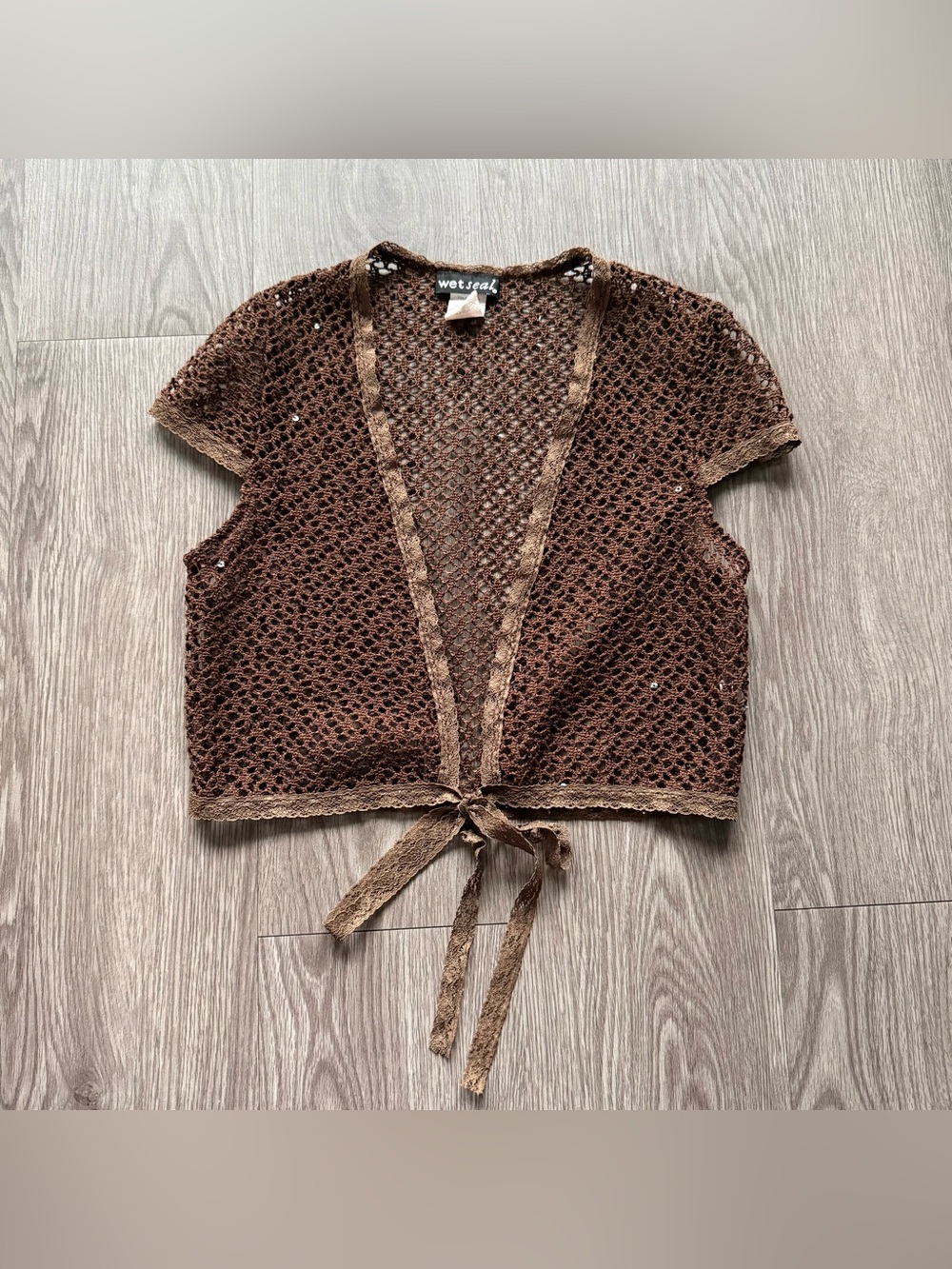 Wet Seal sequin crochet top